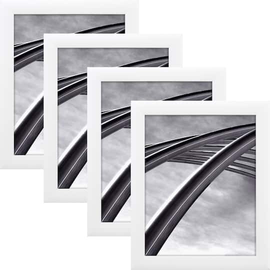 4 Pack Craig Frames Contemporary White Satin Picture Frame